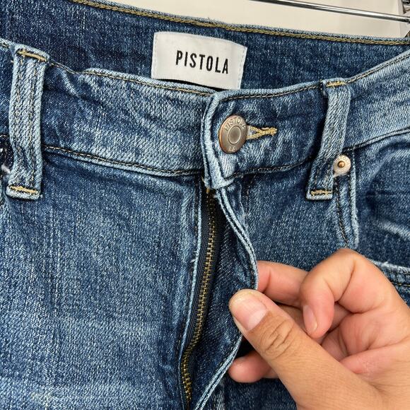 Pistola Munroe High Rise Cropped Cigarette Take a Walk Jeans Women's 30 Blue - Picture 6 of 10